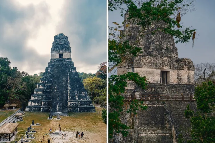 左圖是蒂卡爾的台柱 1 號神廟與大廣場,右圖是 2 號神廟。2 號神廟目前還有開放登高。