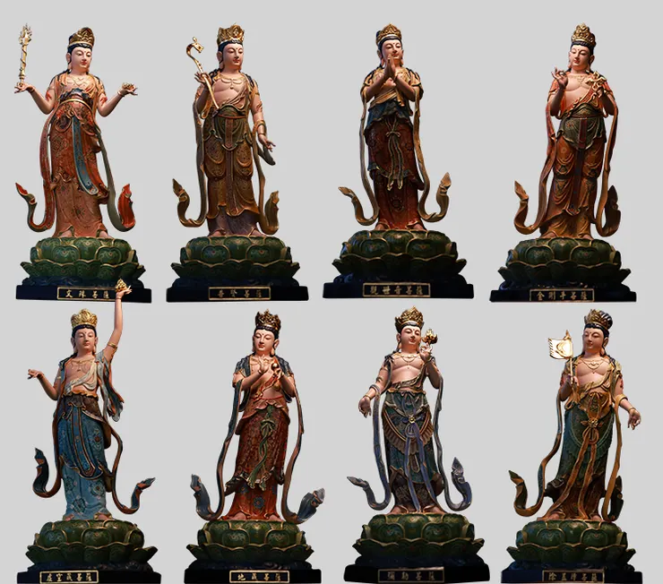 八大菩薩彩繪佛像