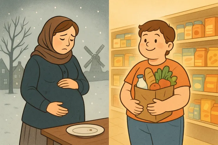 懷孕時的營養匱乏，讓胎兒預設成節能模式，影響一生健康。