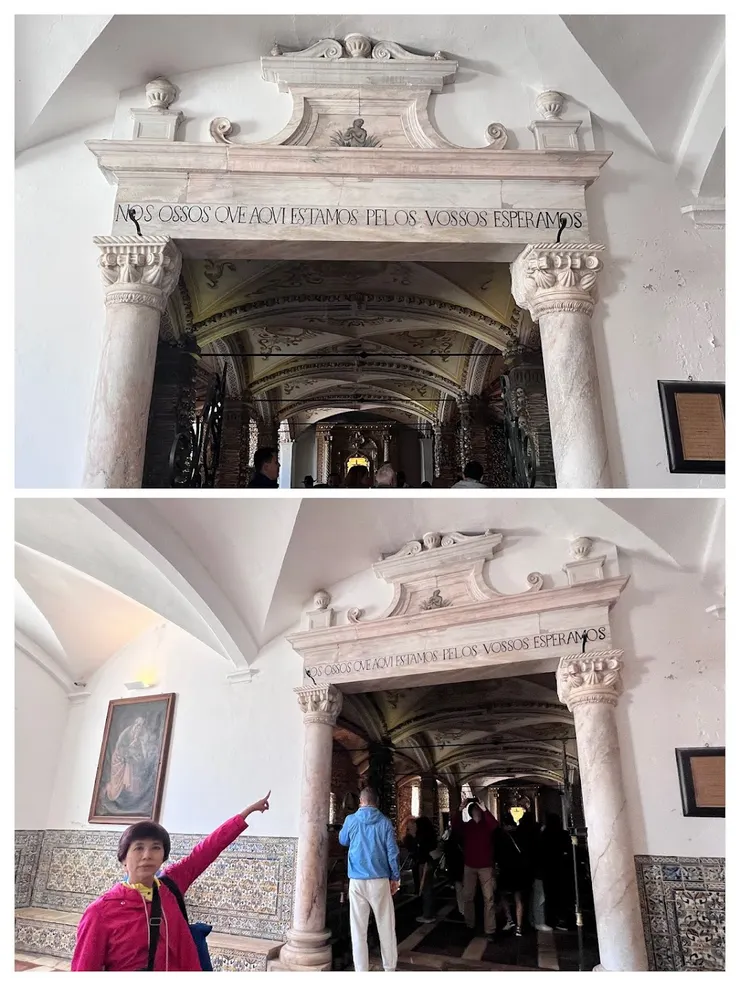 門楣上方的文字： 「我們的屍骨在這裡    等著你們的屍骨。」