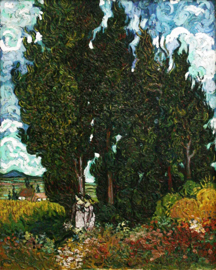 Cypresses and Two Women  1889.06-1890.02