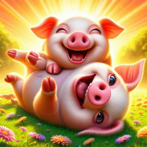 感謝「輕煙飄過」繪製「歡樂翻滾豬豬」