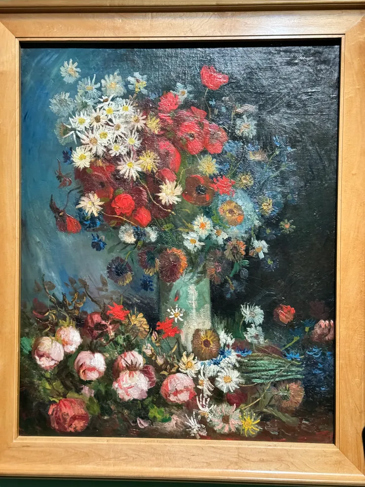 【野花與玫瑰靜物】這幅顏色很艷麗繽紛，我很喜歡