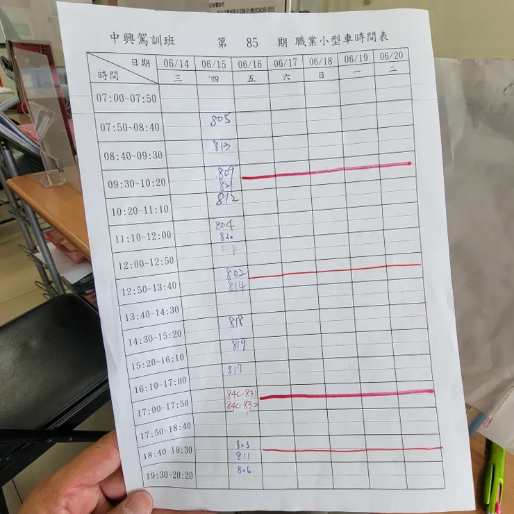 實際上課紀錄表