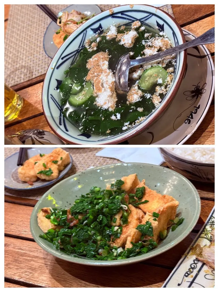 越南菜使用很多青蔥、薄荷辛香料。龍葵湯最常見。