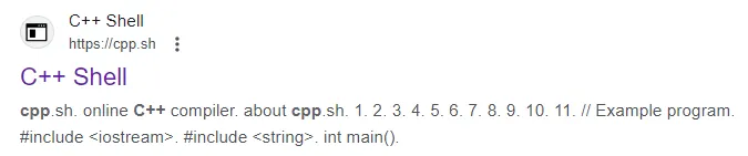 C++ shell 搜尋結果