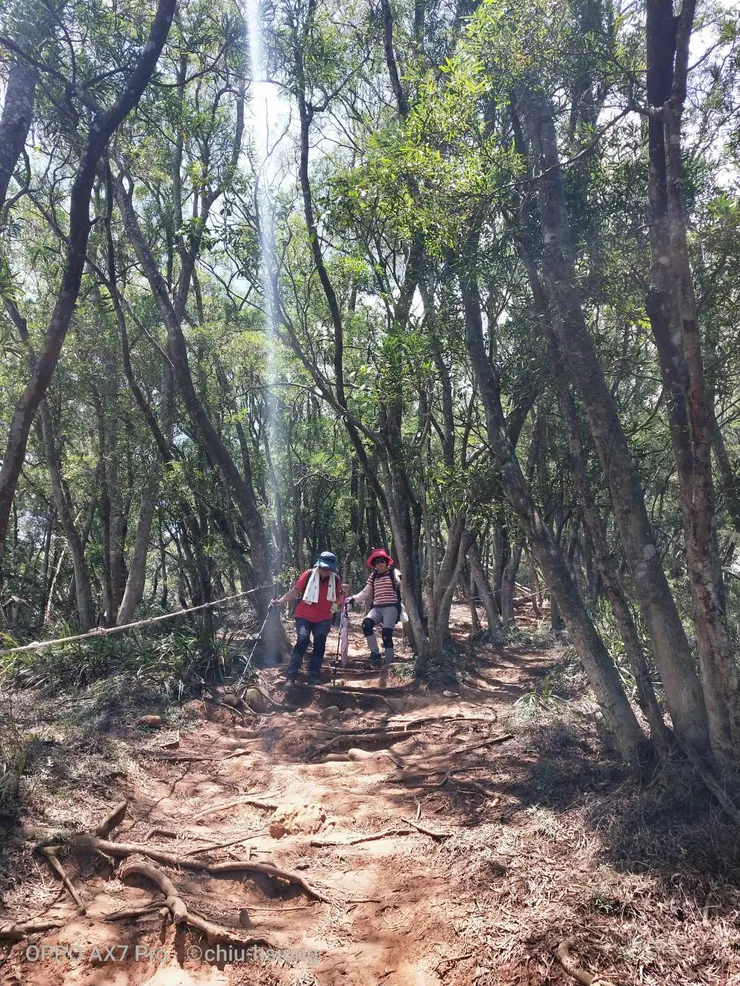 秋雄同學 陪教官和學姊一起下山了