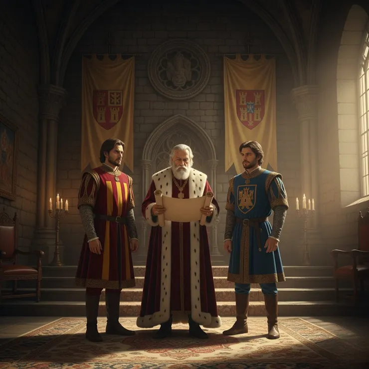 AI示意圖：將領土分封給兩個兒子(來源：AI生成圖)