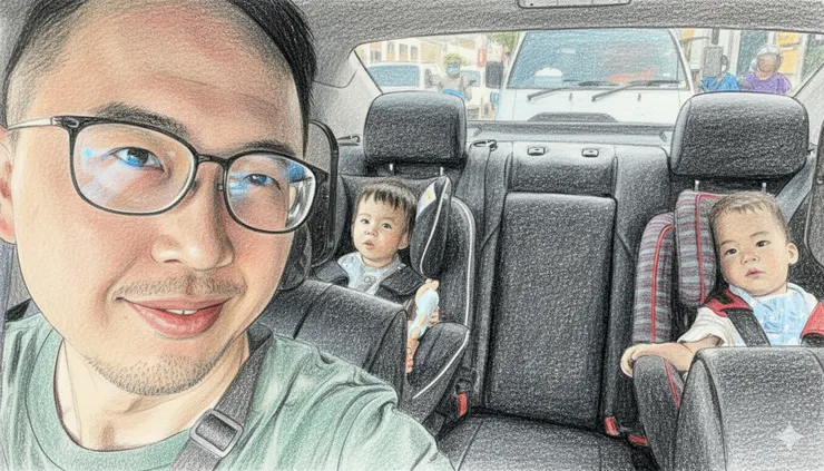每天接送孩子們的全職奶爸