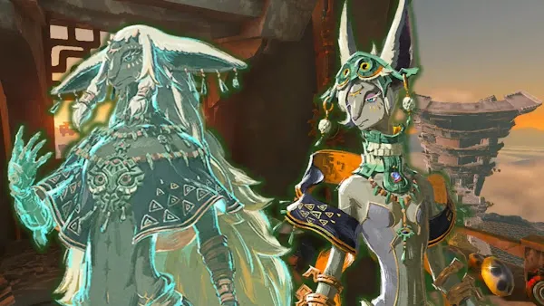 勞魯與米涅魯的臉部特寫，展示類似龍族的耳朵與鱗片特徵