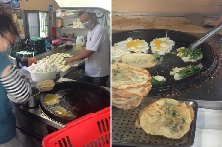 金黃酥脆、滿滿蔥香的現煎蔥油餅