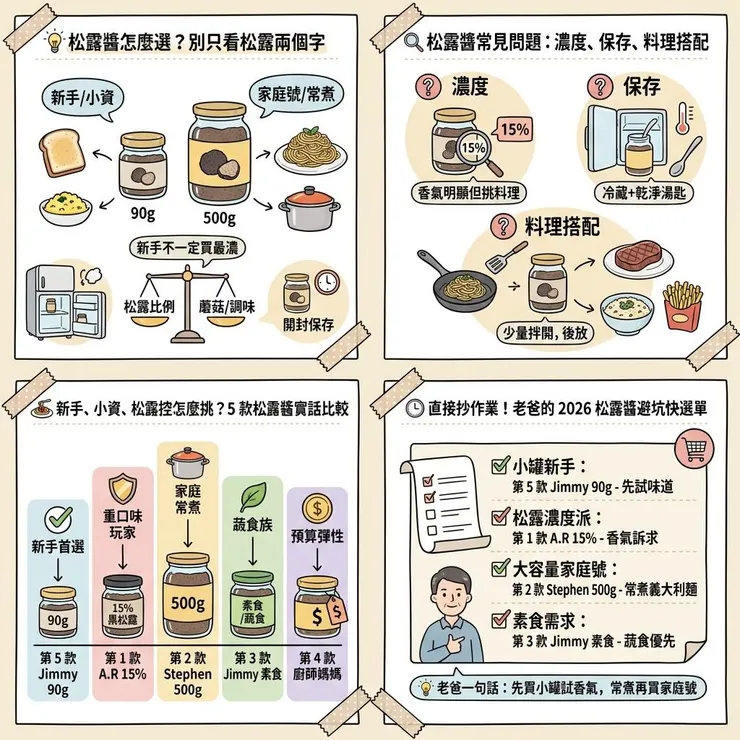 【松露醬推薦】2026 義大利麵抹醬怎麼挑🍄 Dcard、PTT 常比 5 款黑松露蘑菇醬