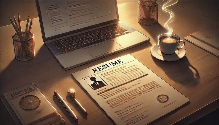 履歷表與筆電，象徵下一步的職涯規劃與改造。