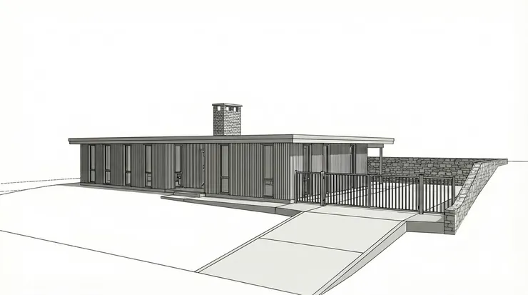 SketchUp base model before adjusting Enscape settings