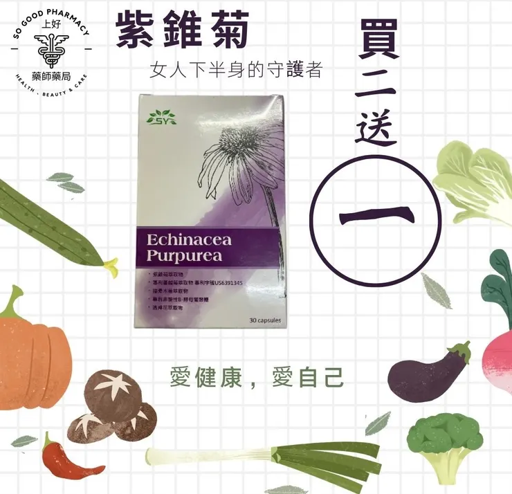 上好松山藥局的日益康紫錐菊膠囊30顆-強化呼吸道，預防感冒的好選擇