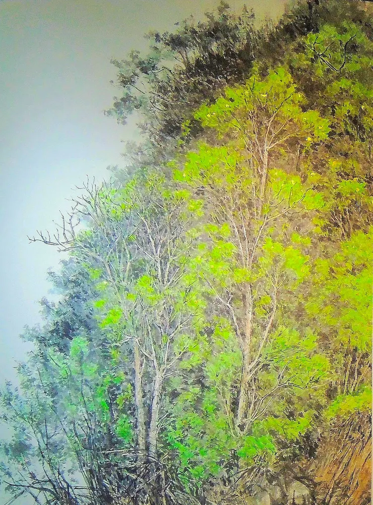 〈野溪新綠〉局部－叢林