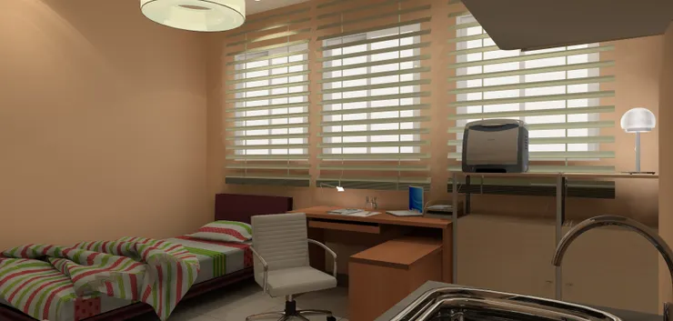 其實如果是屋裏其中一個房間感覺很好，但這就是房子、所有的生活空間實在太小和可憐了。