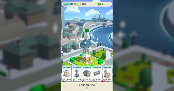 GO中的建設系統，每次升級都有明顯的視覺變化