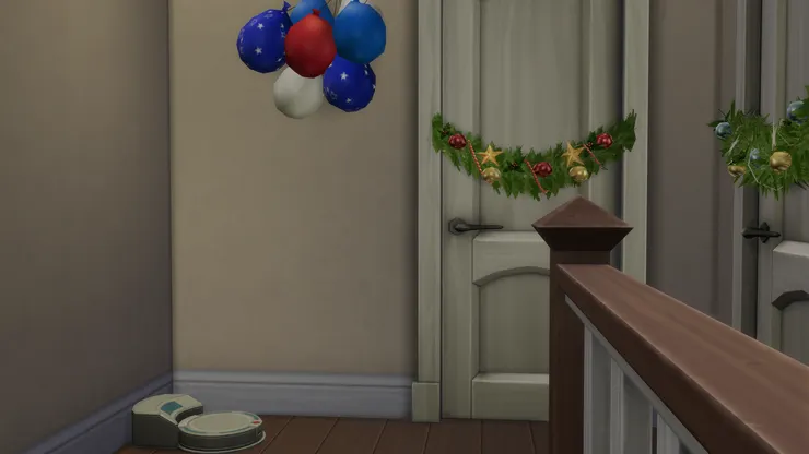 這裏有另一台掃地機械人。二樓也要打掃嘛。