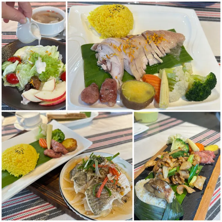 每份套餐都有附湯和沙拉，份量十足