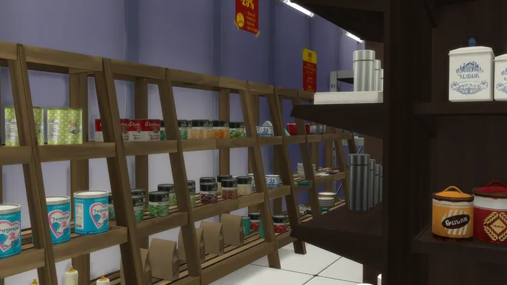 罐頭的種類超多。(好像真的有特價!看看上面那張海報!)