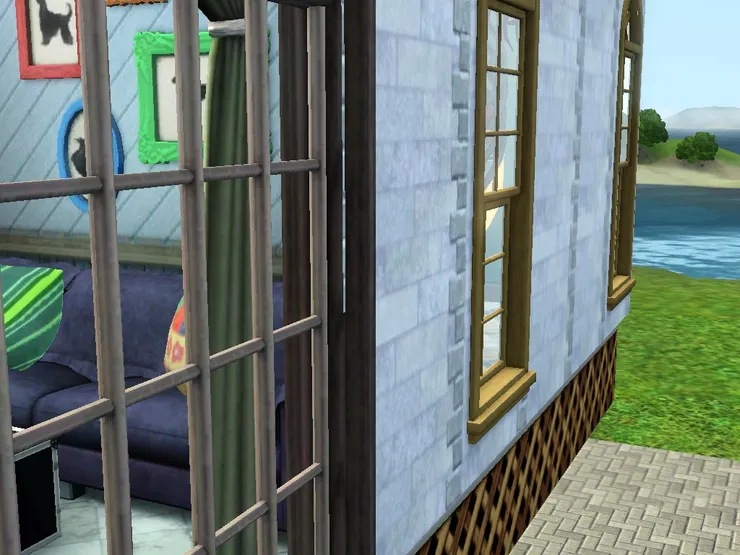 外牆用了淺灰色的磚。