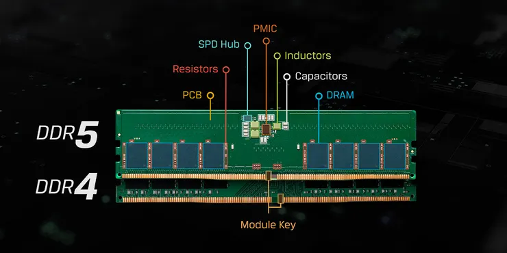 DDR5 vs DDR4(圖片來自金士頓官網)