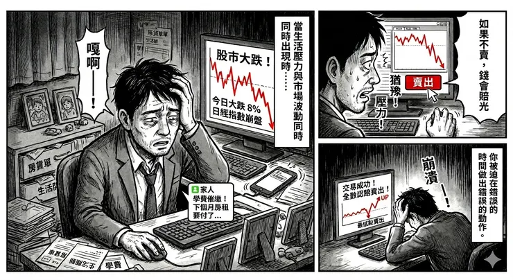 當生活壓力與市場波動同時出現時，你被迫在錯誤的時間做出錯誤的動作。