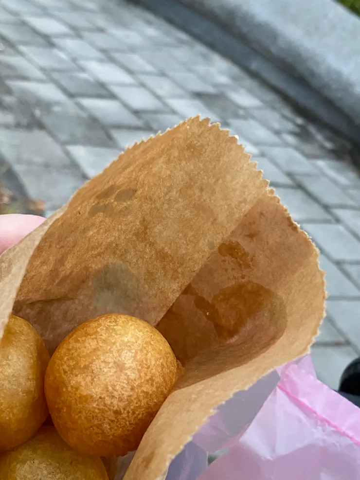 好吃的地瓜球，已經偷吃多顆了