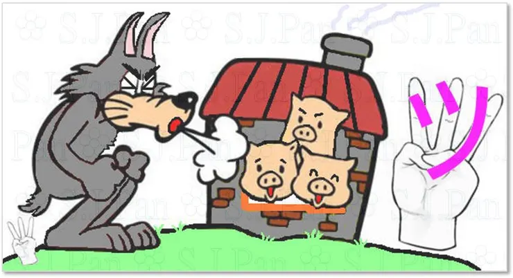 三隻小豬... 不捲舌 → 三資小租 XDD