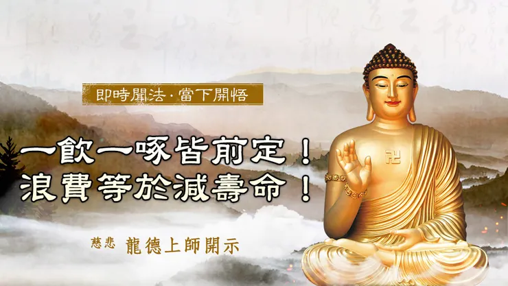 慈悲 龍德上師開示：一飲一啄皆前定！浪費等於減壽命！