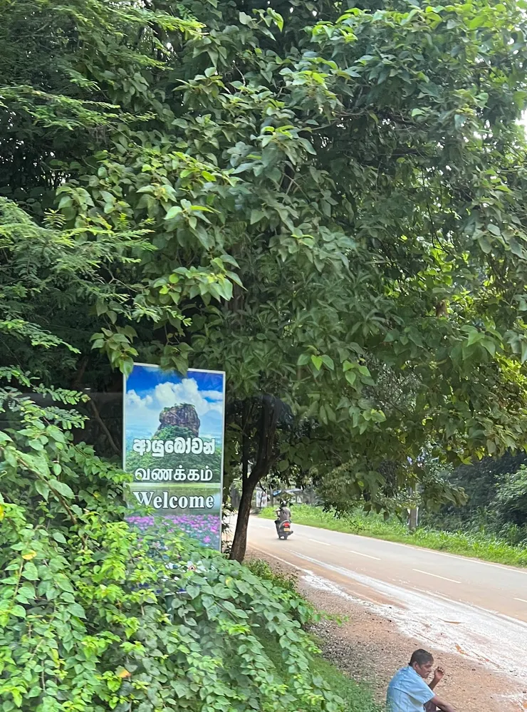 看到獅子岩歡迎路標了