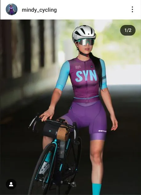 有請韓國的網紅示範，請關注在她車上的包。(@mindy_cycling)