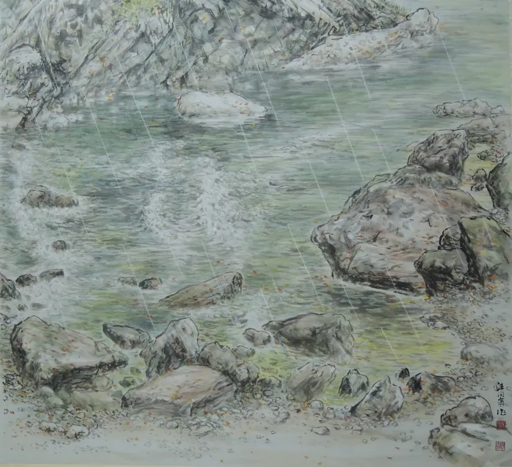 〈湍流急雨〉局部—湍流