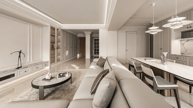 (作品呈現：皇苑御之苑 - 住進新美式古典風格城堡｜高雄藝瓦室內設計)