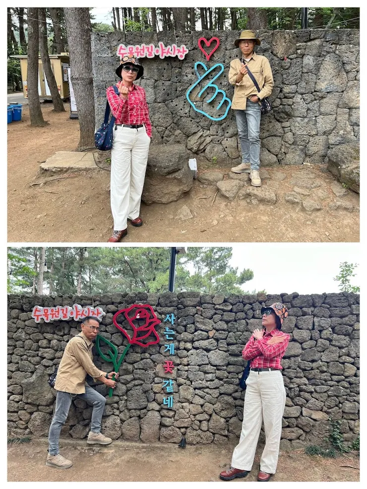 趁著沒有遊客自得其樂拍照