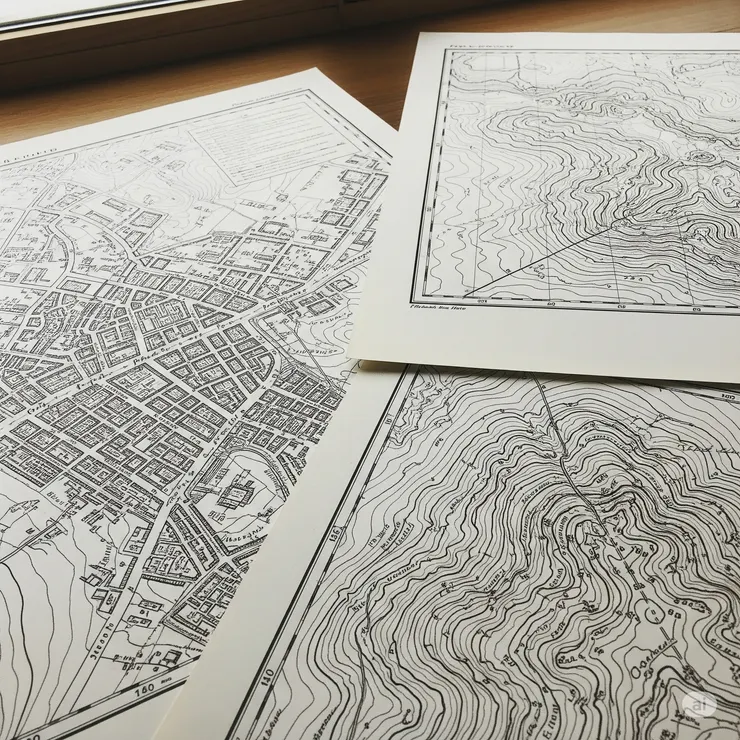 傳統手繪與測量：早期手工繪製的都市計畫圖與地形圖