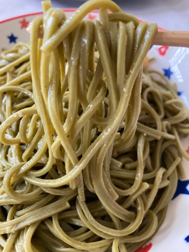 覺得麵體口感很Q彈，也有抹茶味耶！