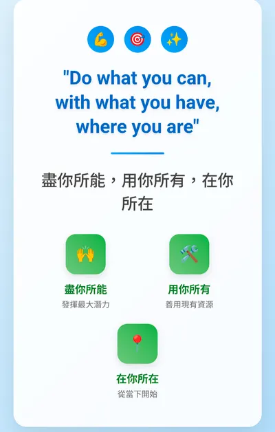 盡你所能，用你所有，在你所在