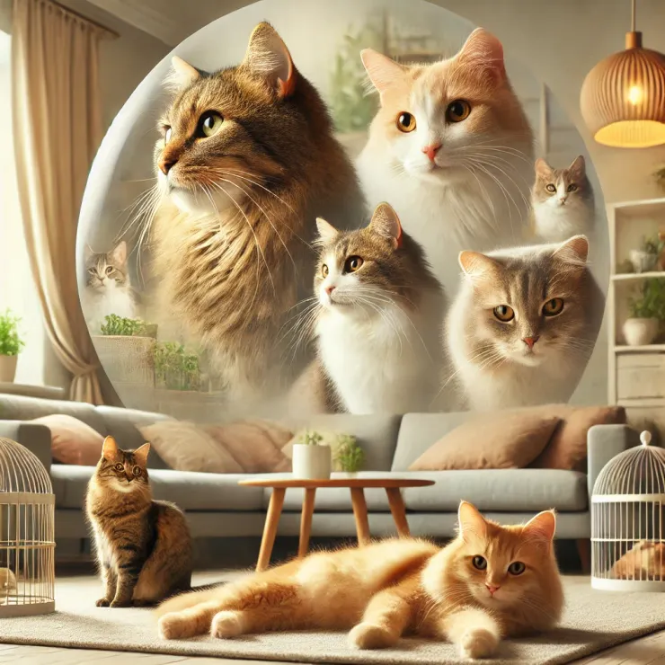 圖四：多貓家庭中貓咪和諧相處的場景