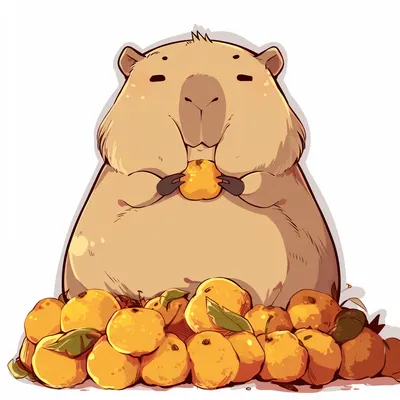 一隻吃橘子的豚