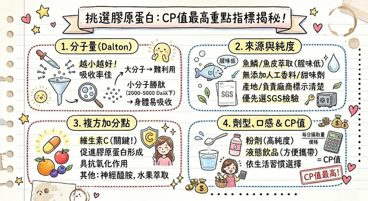 挑選膠原蛋白重點指標