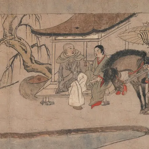 據說是日本最古早的BL小說「秋夜長物語」，可能是14世紀中期所作，內容描述瞻西上人和稚兒梅若的悲戀故事。



大都會美術館藏