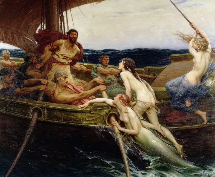 赫伯特·詹姆斯·德雷珀（Draper Herbert James）《尤利西斯與海妖》（Ulysses and the Sirens，1909）