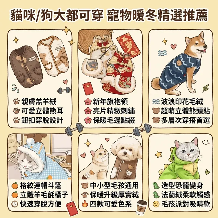 【寵物衣服推薦】穿上秒變萬人迷！Dcard/PTT熱推寵物服：新手爸媽/貓狗通用，羊羔毛背心/寵物保暖披風