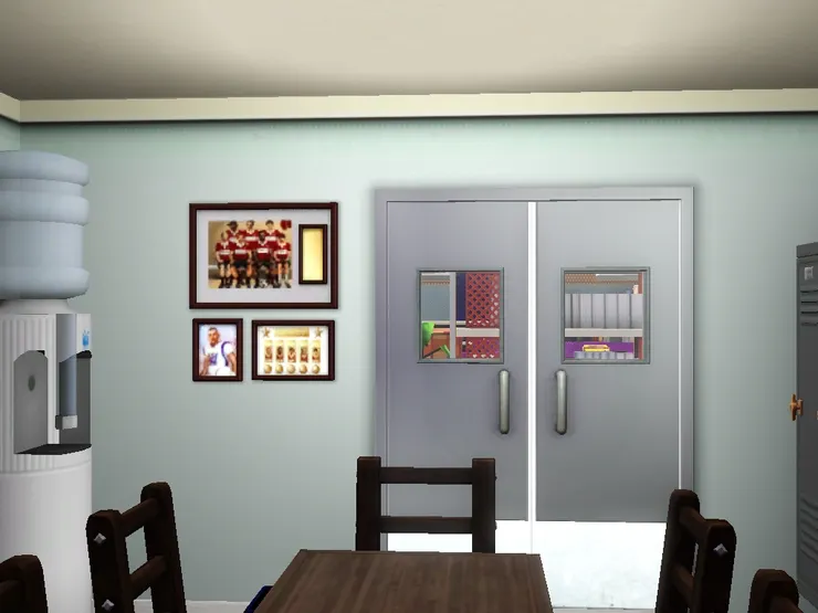 牆用了很常見的灰綠色。