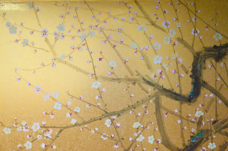 〈雪梅舞鶴／鶴子梅妻〉局部－梅花