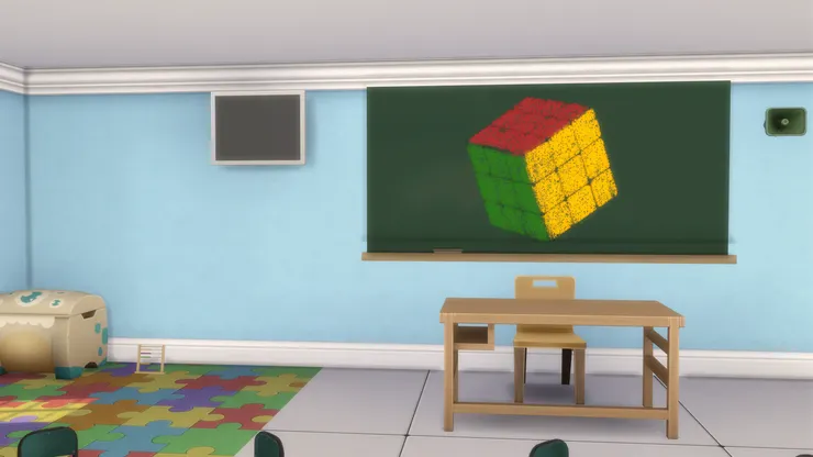 不知為何黑板是綠色的...我以前的學校也是這樣。