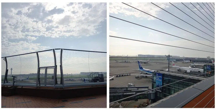 早上七點半，五樓外面的機場展望台