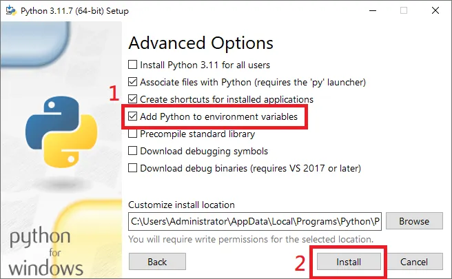 資料來源：本人 Python 安裝過程截圖